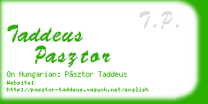 taddeus pasztor business card